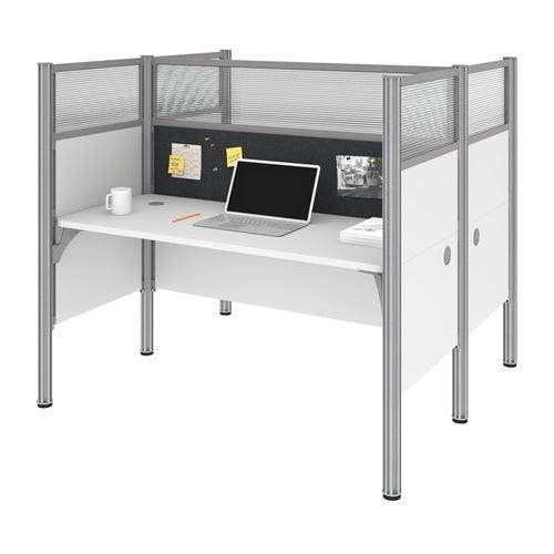100870D - Pro-Biz Double Workstation W/Acrylic Glass Panel by Bestar