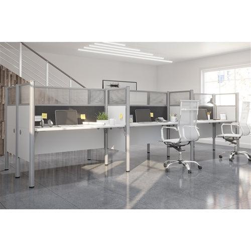 100873D - Pro-Biz Six Workstations W/Acrylic Glass Panel by Bestar