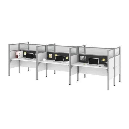 100873D - Pro-Biz Six Workstations W/Acrylic Glass Panel by Bestar