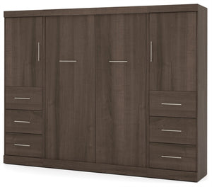 25894 Nebula Collection 109" Full Wall Bed & Storage Combo, 6 Drawers