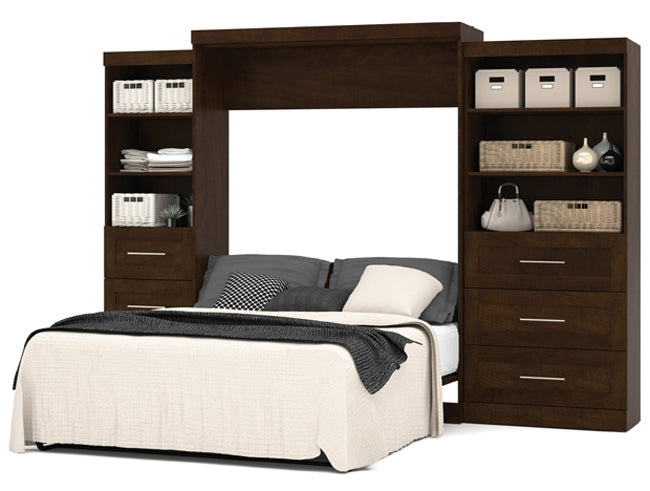 26879 Pur Collection 126" Queen Wall Bed & Storage Combo, 6 Drawers