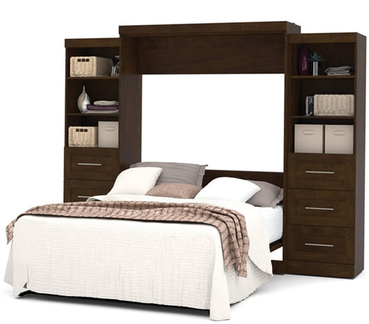 26884 Pur Collection 115" Queen Wall Bed & Storage Combo, 6 Drawers