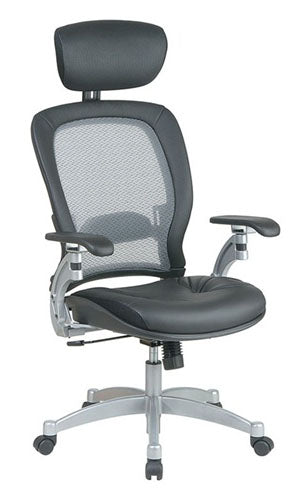 36806 Professional Leather Air Grid Chair with Adjustable Headrest