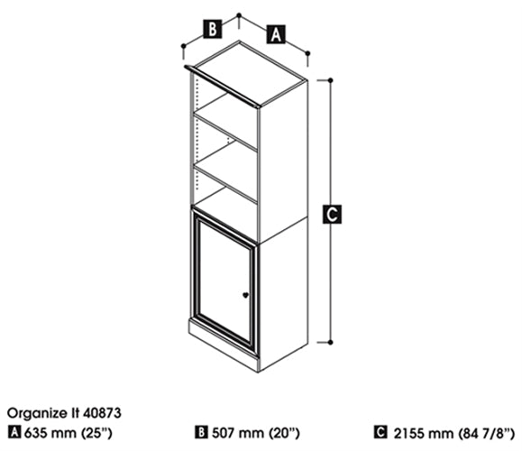 40873 Versatile Collection 25" Storage Unit with Door