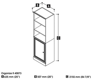 40873 Versatile Collection 25" Storage Unit with Door