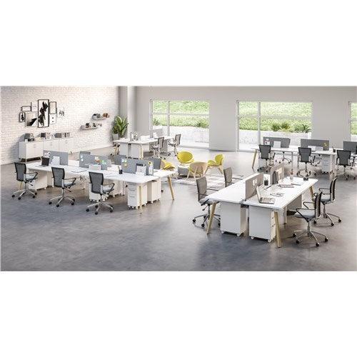 RES6BEN3060WHNA - Resi Benching, 6-Person Workstation by Safco