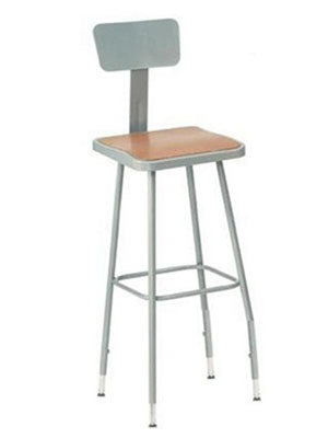 6300HB  Adjustable Height Industrial Square Stools w/Backrest
