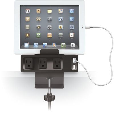 66675  Clamp Mount Outlet and USB Charger by Balt