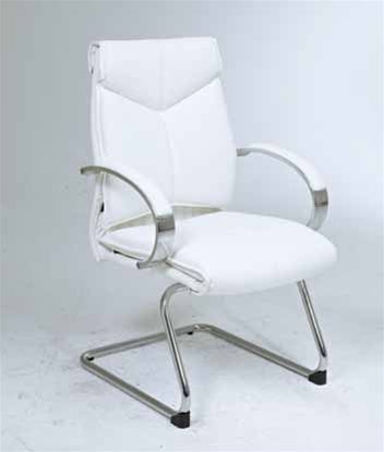 7275 Deluxe Mid Back Leather Visitors Chair with Chrome Base
