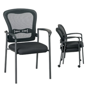 84510 Titanium Finish Visitors Chair with Arms and ProGrid Back