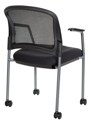 86740R  Titanium Chair w/Arms & Casters ProGrid Contour Back
