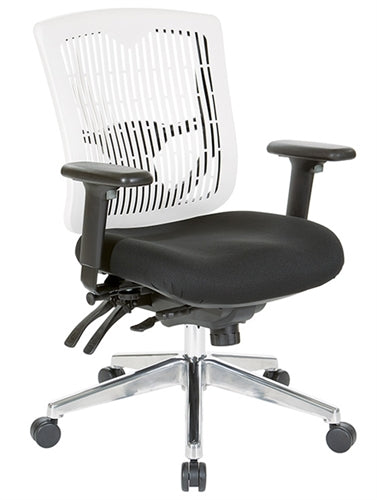 97898CWH Contoured White Plastic Back Ergonomic Managerial Chair