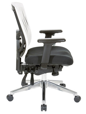 97898CWH Contoured White Plastic Back Ergonomic Managerial Chair
