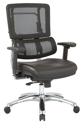 99662C Vertical Black Mesh Back Chair, Aluminum Base