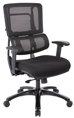 99663B Vertical Black Mesh Back Chair, Black Base