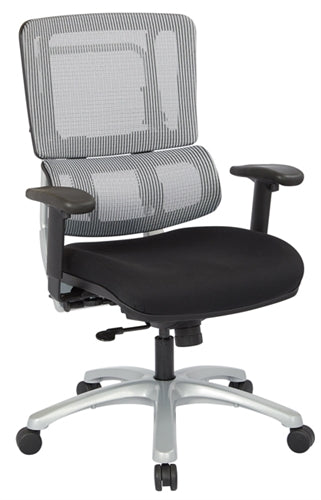 99666S Vertical Grey Mesh Back Chair, Silver Base