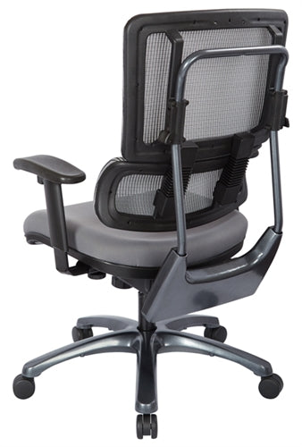 99667T Vertical Grey Mesh Back Chair, Titanium Base