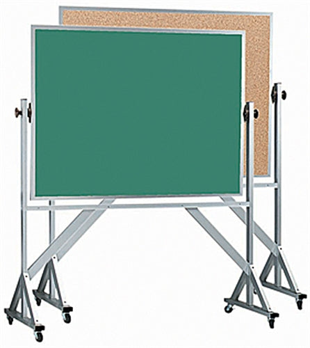 AARCO Free Standing Multi-Surface Chalkboard with Aluminum Frame