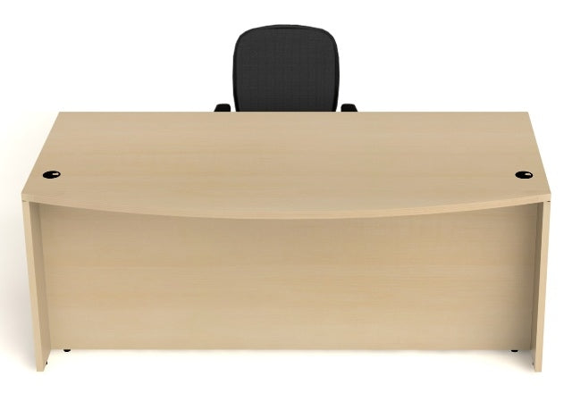 AM-305N Amber Double Pedestal Desk, Bow Front