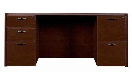 AM305N - Amber Double Pedestal Desk, Bow Front by Cherryman