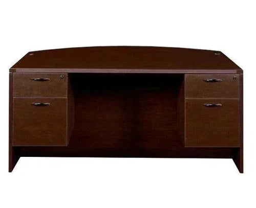 AM306N - Amber Double Pedestal Desk, Bow Front by Cherryman