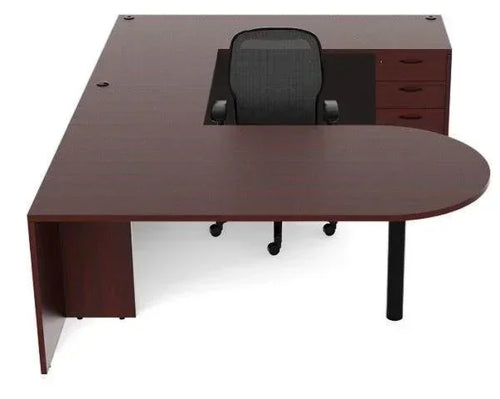 AM-379N - Amber 'U' Shaped Desk, Bullet End 30 x 66 by Cherryman