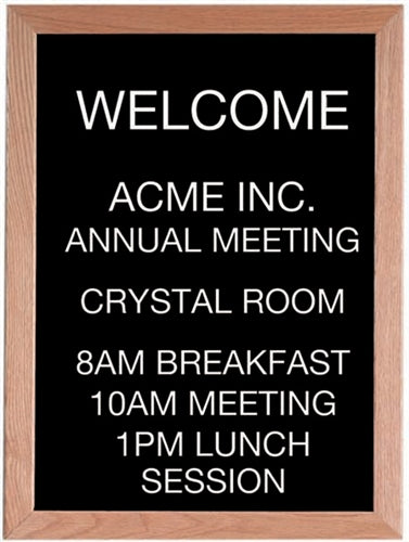 Wood Framed Changeable Letter Board Message Centers by Aarco