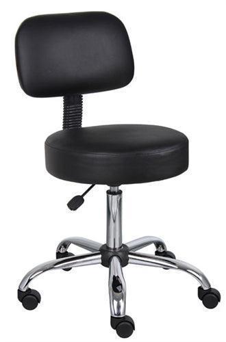 B245 - Chrome Finish Stool w/Back by Boss