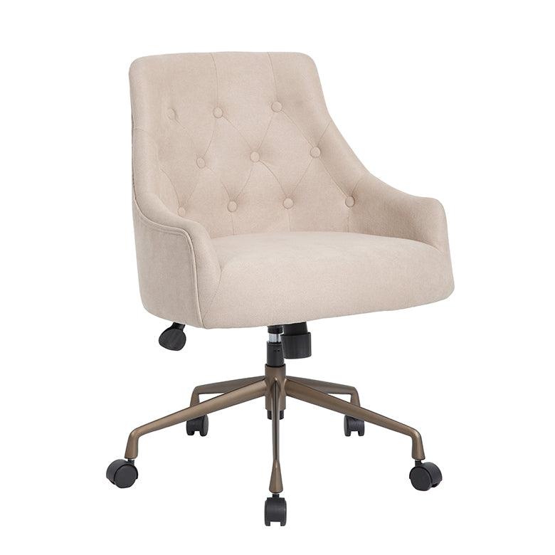 B566BZ - Beige Desk Chair with Rustic Bronze Base by Boss