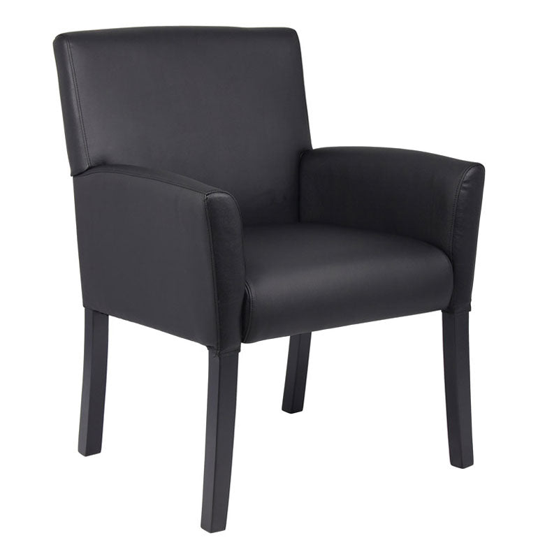 B639 -  Box Arm Guest, Accent, or Dining Chair w/ Black Base by Boss
