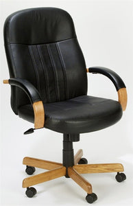 B8376 Executive LeatherPlus Office Chair Wood Frame