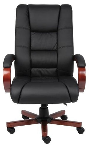 B8991 Executive Office Chair High Back, Wood Arms