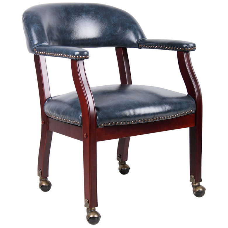 B9545 - Modern Captain’s Guest, Accent or Dining Chair with Casters by Boss