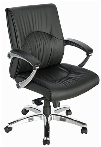 BJ-MBXSW-M, Madison Executive Mid Back Eco-Leather Chair with Chrome Base