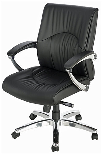 BJ-MBXSW-M, Madison Executive Mid Back Eco-Leather Chair with Chrome Base