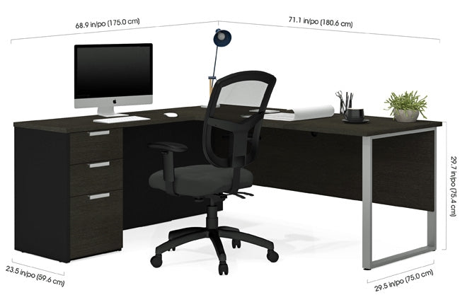 BS110891 Pro-Concept Plus L-Shaped Desk, Metal Leg