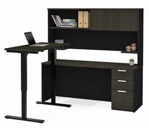 Pro-Concept Plus Height Adjustable 'L' Shaped Desk w/Hutch by Bestar