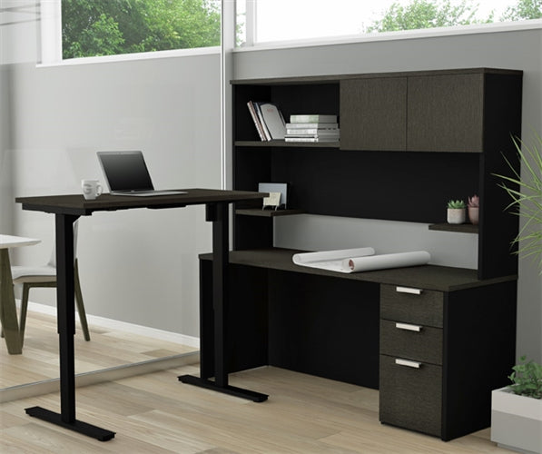 Pro-Concept Plus Height Adjustable 'L' Shaped Desk w/Hutch by Bestar