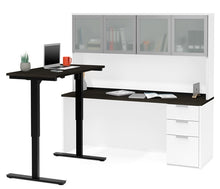 Load image into Gallery viewer, BS110897 Pro-Concept Plus Height Adjustable  &#39;L&#39; Desk w/Glass Door Hutch

