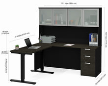 Load image into Gallery viewer, BS110897 Pro-Concept Plus Height Adjustable  &#39;L&#39; Desk w/Glass Door Hutch
