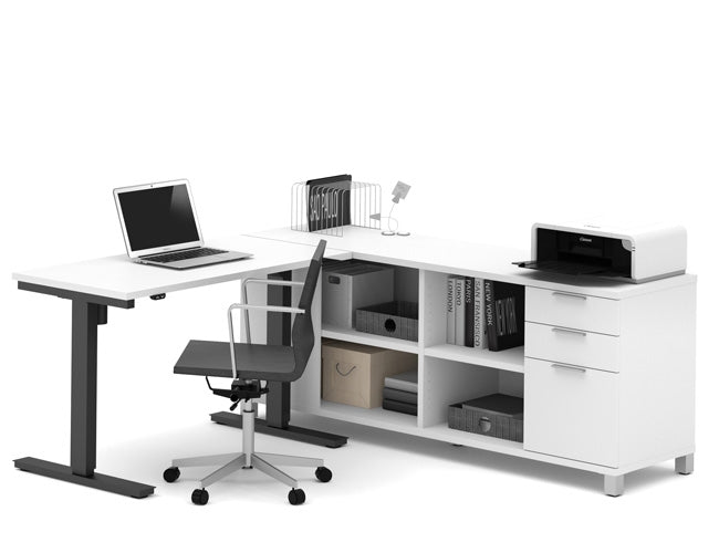 120857 Pro-linea Height Adjustable 'L' Desk by Bestar