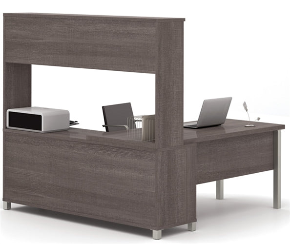 120864 Pro-linea L-Shaped Open Desk w/Hutch