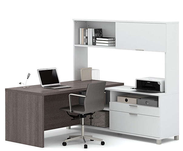 120882 Pro-linea L-Shaped Desk w/Hutch