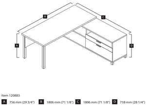 120883 Pro-linea L-Shaped Open Desk