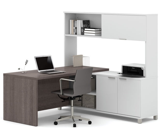 120884 Pro-linea L-Shaped Desk w/Hutch