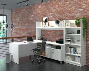 120896 Pro-linea L-Shaped Desk, Hutch & Bookcase by Bestar