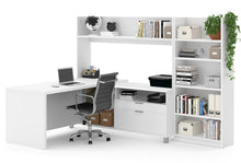 Load image into Gallery viewer, 120896 Pro-linea L-Shaped Desk, Hutch &amp; Bookcase by Bestar
