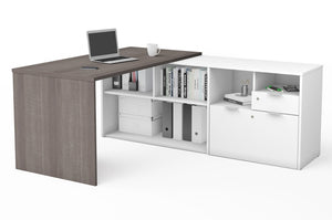 160850 L-Shaped Desk w/2 Drawers, i3 Plus Collection