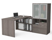 Load image into Gallery viewer, 160851 L-Shaped Desk w/Glass Door Hutch, i3 Plus Collection

