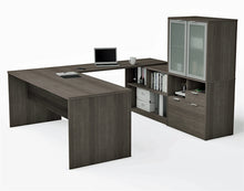 Load image into Gallery viewer, 160861 U-Shaped Desk w/Glass Door Hutch, i3 Plus Collection
